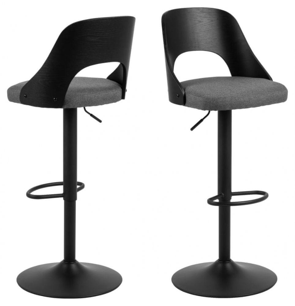 Design Scandinavia Barová stolička Lucy (SET 2 ks), tmavo šedá